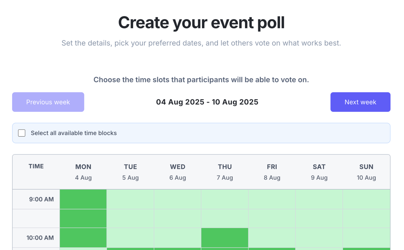 Create a poll / Customize it / Share it